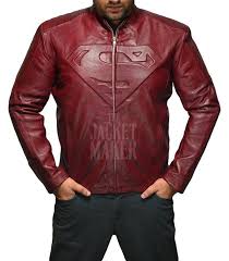 Superman Smallville Maroon Leather Jacket By Thejacketmaker Maroon Leather Jacket Leather Jacket Men Leather Jacket