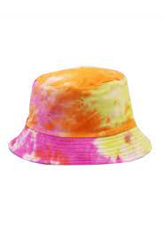 Pink Orange Yellow Summer Bucket Hat In 2021 Tie Dye Bucket Hat Bucket Hat Women Colorful Caps