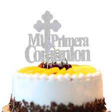Maybe you would like to learn more about one of these? Amazon Com Mi Primera Comunion Cake Topper Spanish First Communion Cake Decor Catholic First Holy Communion Party Decorations Mi Pc S Grocery Gourmet Food