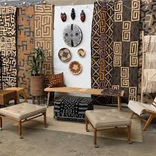 Vintage Kuba Cloth Neutral Home Decor Brown With Natural Etsy African Interior Design Afrocentric Decor African Interior