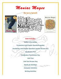 Maniac Magee Novel Study And Activities With Answer Key From Mckenziescreations On Teachersnotebook Com 53 Maniac Magee Novel Study Novel Studies Maniac Magee