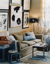Modern Black And Blue Living Room Gorgeous Blue Brown Living Room Luxe Fabrics Modern Artwork From Instyle Magazine Brown And Blue Living Room Beige Living Rooms Blue Living Room