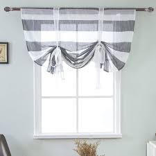 We've got amazing savings on balloon valances and other hot balloon valances deals. Buy Striped Tie Up Curtain Panel Grey And White Rugby Stripe Window Curtain Drapes Sheer Tie Up Shades Balloon Valances Small Curtains For Kitchen Bedroom Living Room Nursery Room Windows 46x63 Inch