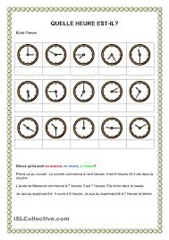 Horaires Quelle Heure Est Il L Heure Dire L Heure Fiches Pedagogiques