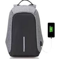 Diebstahlsicherer Rucksack, grau, 42 x 32 x 10 cm