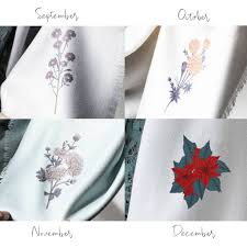 Most people have heard of birthstones, but did you know that there are also flowers associated with birth months. Personalised Choose Your Birth Flower Scarf By Studio Hop Notonthehighstreet Com