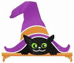 Cat Under The Hat Embroidery Design Halloween Embroidery Designs Animal Embroidery Embroidery Designs