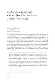 Pdf Call And Responsibility Critical Questions For Youth Spoken Word Poetry