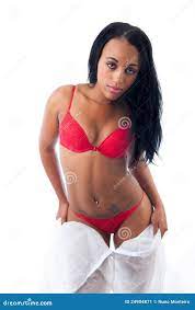Black Woman Undressing a White Protective Suit Stock Image - Image of  panties, beautiful: 24904871