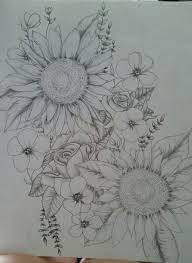 Sunflowers and roses, possible tattoo. Flowers Drawings Sunflowers And Roses Possible Tattoo Flowers Tn Leading Flowers Magazine Daily Beautiful Flowers For All Occasions