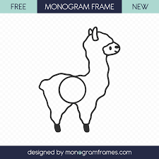 Free Svg Free Animal Monogram Frame Llama Svg Eps Dxf Files Free Monogram Monogram Frame Monogram Maker