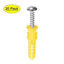 Hammer the anchor into the hole in the concrete. 6mmx30mm Plastic Expansion Pipe Column Concrete Anchor Wall Plug Frame Fixings Tube With Screws Yellow 20 Pcs Walmart Com Walmart Com