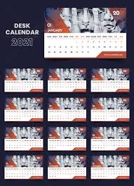 تقويم مكتبي حديث متدرج 2021 Desk Calendars Desk Calendar Template Calendar