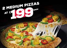 It provides a quick and easy way to deliver the pleasure of a delicious dining experience. Everyday Value Offers 2 Regular Pizzas Rs 99 Each Domino S Pizza India