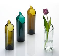 Recycling Vase Oder Karaffe Aus Altglas Weinflasche Kunst Glas Handwerk Flasche Schneiden