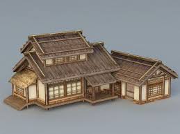 Old Japanese House 3d Model 3ds Max Files Free Download Japanese Style House Japanese House House 3d Model