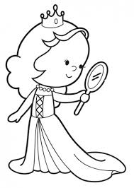 Kostenlose Malvorlage Prinzessin Prinzessin Mit Spiegel Zum
