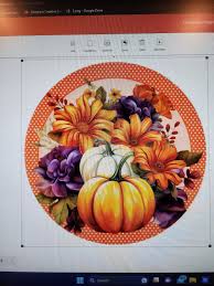 Floral & Pumpkin Orange Dot Wreath Sign
