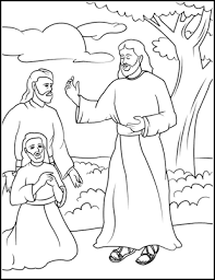 The apostles and jesus in daily scene in desert in colorful silhouette vector illustration. Bible Coloring Page For Sunday School Jesus And His Disciples