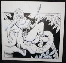 Shanna the She-Devil Naked on Elephant - LA by Unknown Artist?