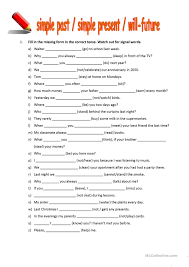 Mixed Tenses Past Present Future Past Tense Worksheet Verb Tenses Tenses