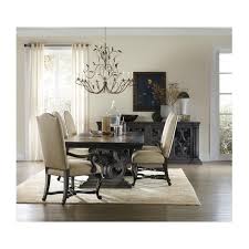 00 modway column 71 rustic farmhouse pine wood round kitchen and dining room table, brown Davalle Dining Set Hooker Furniture