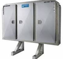 Merritt Aluminum Dyna Light 3 Door Vault Cab Rack, 68 In X 80 In, W/ Smooth  Doors, Dual Chain Racks, 2 Shelves