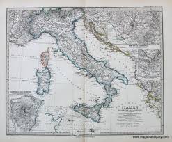 Italien Italy 1881 By Stieler 140 Antique Maps And