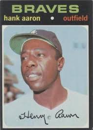 1972 Topps #87 1971 N.L. R.B.I. Leaders Hank Aaron Pen Mark