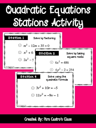 Quadratic Equations Stations Activity Quadratics Quadratic Equation Solving Quadratic Equations