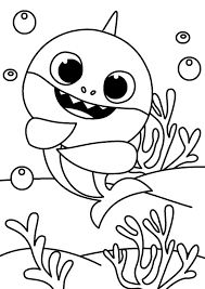 baby shark adorable coloring page free printable coloring pages for kids