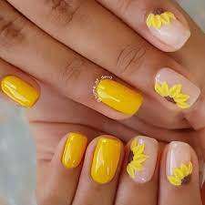 This nail art design is perfect design for short nails, medium nails. 60 Must Try Nail Designs For Short Nails 2018 Short Acrylic Nails Stylish Nails Chic And Fun Nails Sh Yellow Nails Square Acrylic Nails Short Nail Designs
