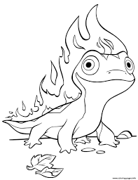 There isn't a day that we haven't referenced or sung out loud some aspect of this movie! Frozen 2 Fire Salamander Bruni Coloring Pages Printable