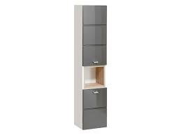 How about wall mounted bathroom #cabinets? Modern Tall Wall Mounted Bathroom Cabinet Unit Wood Effect Sonoma Grey Gloss White Mat Impact Furniture