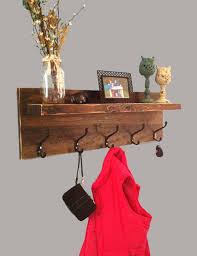 Rustic Entryway Shelf With Hooks Coat Rack With Hooks Key Holder Farmhouse Decor Reclaimed Wood Shelf Entryw Entryway Shelf Reclaimed Wood Shelves Shelves
