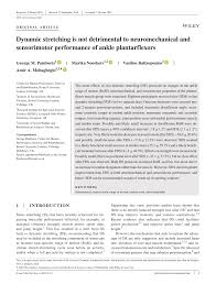 PDF) Dynamic stretching is not detrimental to neuromechanical and  sensorimotor performance of ankle plantarflexors