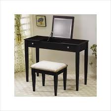 Wood Two Drawer Makeup Vanity Table Set With Mirror In Dark Brown By Coaster 44 25 H X 40 W X 16 D Vanity Table Set Bedroom Vanity Set Furniture