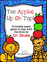 For the first page, little red whole punched an apple from red construction paper then added details with a black marker. Ten Apples Up On Top Math Game Free