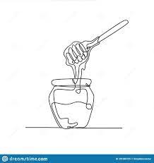 One single line drawing fresh sweet natural gold honey on glass jar with  wooden dipper vector graphic i… | Single line tattoo, Beautiful small  tattoos, Line tattoos