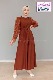 Lamelif Kusakli Kolu Tul Elbise Kahverengi Kahve Rengi Elbise Elbise Elbise Modelleri The Dress
