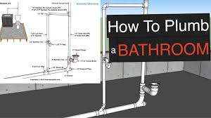 That vent should either do out the roof separate or tie into a vent above the 1st floor. How To Plumb A Bathroom With Free Plumbing Diagrams Youtube