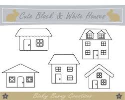 Black And White House Clipart Png Cute Black And White Houses Clip Art This Set Contains 5 Different Png Images Each 300dpi Each Image Is App Clip Art Painting Templates Rock Painting Designs