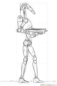 How To Draw A Battle Droid Step By Step Drawing Tutorials Star Wars Drawings Star Wars Characters Drawings Star Wars Artwork
