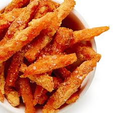 Since sweet potatoes are, well, sweet, the sugars tend to caramelize, or brown, more quickly than a regular potato. Felicity Cloake S Perfect Sweet Potato Fries Recipe Food The Guardian