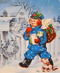 Maybe you would like to learn more about one of these? 1112 50s Jolly Mailman Postman W Dog Vintage Christmas Card Greeting Vintage Christmas Cards Vintage Christmas Greeting Cards Vintage Christmas