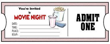 Simpler Movie Night Tickets Movie Ticket Template Free Movie Tickets