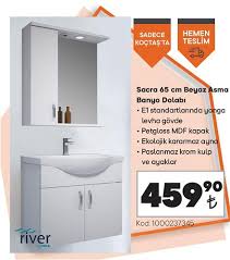 Koçtaş banyo dolabı ve fiyatları hakkında detaylı yazıyı sitemizden okuyabilirsiniz. River Sacra Beyaz Asma Banyo Dolabi 65 Cm Indirimde Market