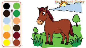 Mewarnai gambar kuda poni cukup bervariasi. Menggambar Kuda Imut Di Padang Rumput Menggambar Dan Mewarnai Untuk Anak Sd Tk Paud Youtube