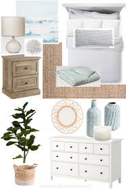 Modern Coastal Bedroom Design Plan At Lionandlantern Com Bedroom Mood Board Neutral Texture Jute Rug Coastal Bedrooms Coastal Bedroom Beach House Interior