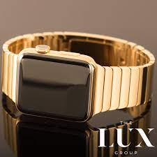 Hermes Apple Watch Series 6 24k Gold Plated Diamond Polished Link Band The Lux Group